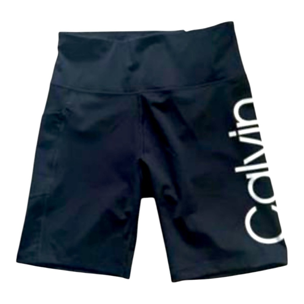 Calvin Klein Performance 6” Biker Shorts Black White Spellout Size Small NWOT